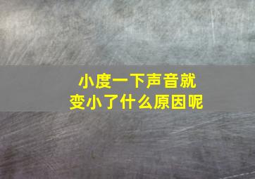 小度一下声音就变小了什么原因呢