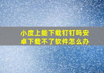 小度上能下载钉钉吗安卓下载不了软件怎么办