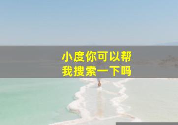 小度你可以帮我搜索一下吗