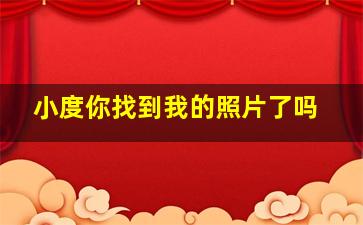 小度你找到我的照片了吗