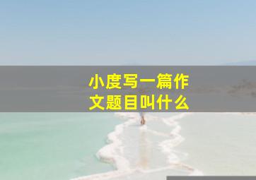 小度写一篇作文题目叫什么