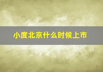 小度北京什么时候上市