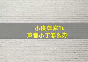 小度在家1c声音小了怎么办