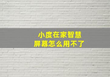 小度在家智慧屏幕怎么用不了