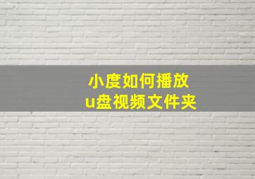 小度如何播放u盘视频文件夹