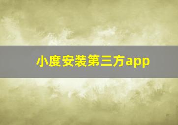 小度安装第三方app