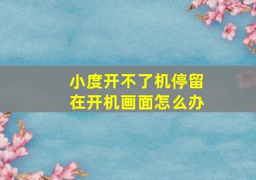 小度开不了机停留在开机画面怎么办