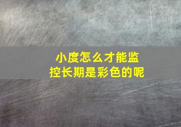 小度怎么才能监控长期是彩色的呢