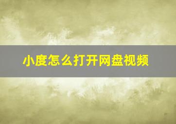 小度怎么打开网盘视频