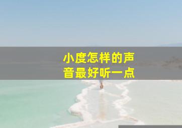 小度怎样的声音最好听一点