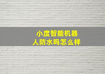 小度智能机器人防水吗怎么样