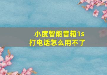 小度智能音箱1s打电话怎么用不了