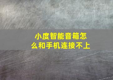 小度智能音箱怎么和手机连接不上