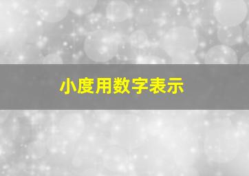 小度用数字表示