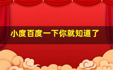 小度百度一下你就知道了