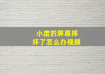 小度的屏幕摔坏了怎么办视频