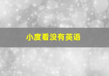 小度看没有英语