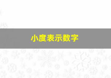 小度表示数字