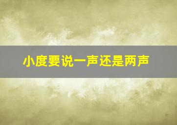 小度要说一声还是两声