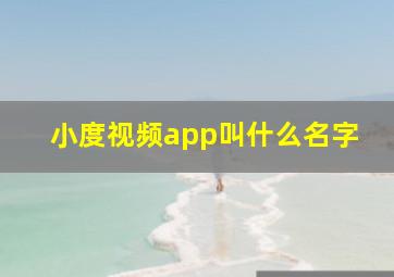 小度视频app叫什么名字