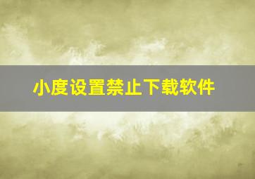 小度设置禁止下载软件