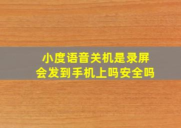 小度语音关机是录屏会发到手机上吗安全吗