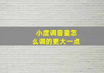 小度调音量怎么调的更大一点