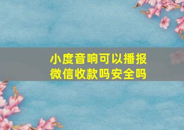 小度音响可以播报微信收款吗安全吗