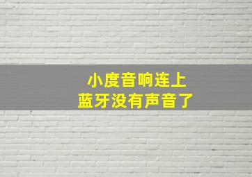 小度音响连上蓝牙没有声音了