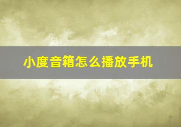 小度音箱怎么播放手机