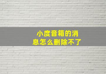 小度音箱的消息怎么删除不了