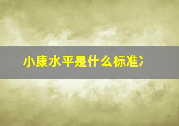 小康水平是什么标准冫