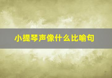 小提琴声像什么比喻句