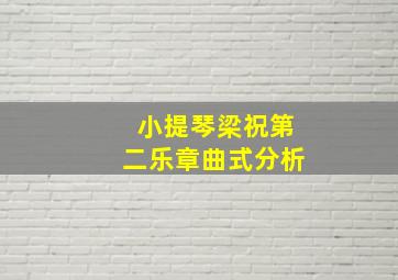 小提琴梁祝第二乐章曲式分析