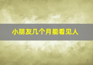 小朋友几个月能看见人