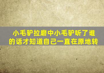 小毛驴拉磨中小毛驴听了谁的话才知道自己一直在原地转