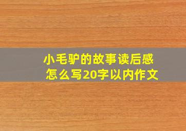 小毛驴的故事读后感怎么写20字以内作文