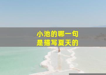 小池的哪一句是描写夏天的