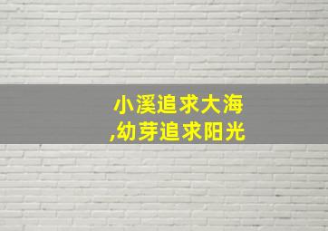 小溪追求大海,幼芽追求阳光