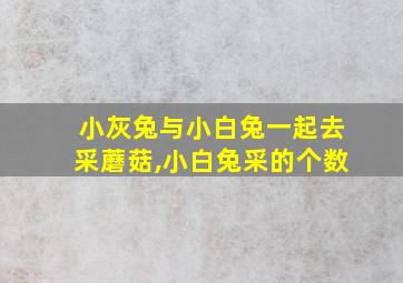 小灰兔与小白兔一起去采蘑菇,小白兔采的个数