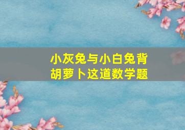 小灰兔与小白兔背胡萝卜这道数学题