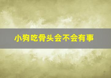 小狗吃骨头会不会有事