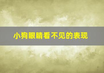 小狗眼睛看不见的表现