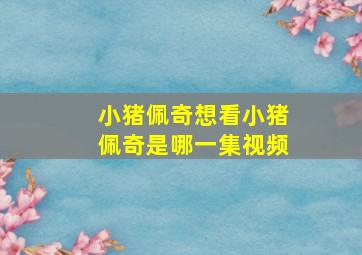 小猪佩奇想看小猪佩奇是哪一集视频