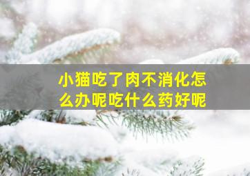 小猫吃了肉不消化怎么办呢吃什么药好呢