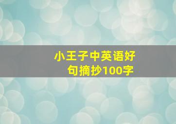 小王子中英语好句摘抄100字