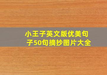 小王子英文版优美句子50句摘抄图片大全