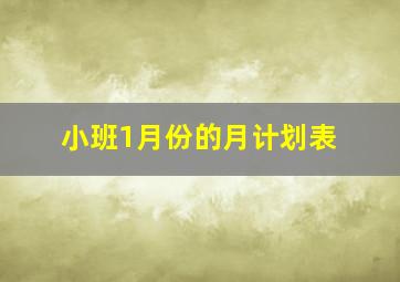 小班1月份的月计划表