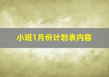 小班1月份计划表内容