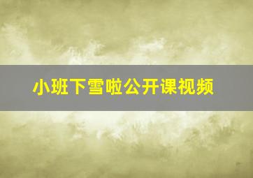 小班下雪啦公开课视频